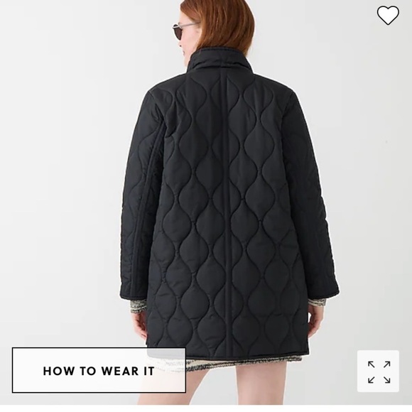 J Crew New quilted cocoon puffer coat BK668 - Picture 3 of 5